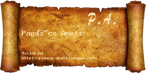 Pagács Anett névjegykártya