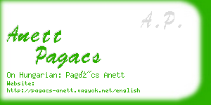 anett pagacs business card